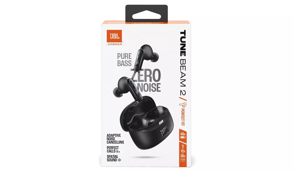 JBL Tune Beam 2 Wireless Bluetooth Noise-Cancelling Earbuds - Black