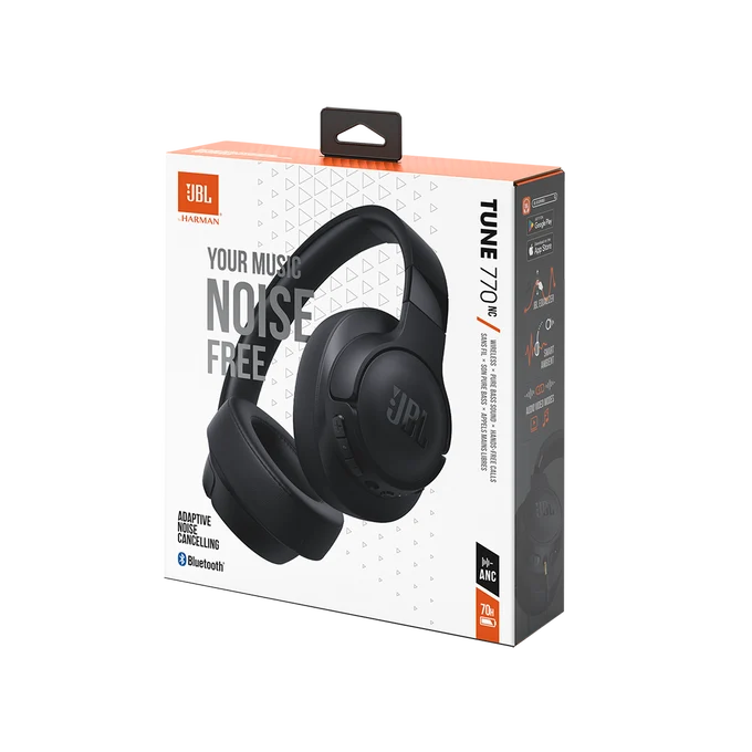 JBL Tune 770 NC Wireless Active Noise Cancelling Bluetooth Headphones - Black