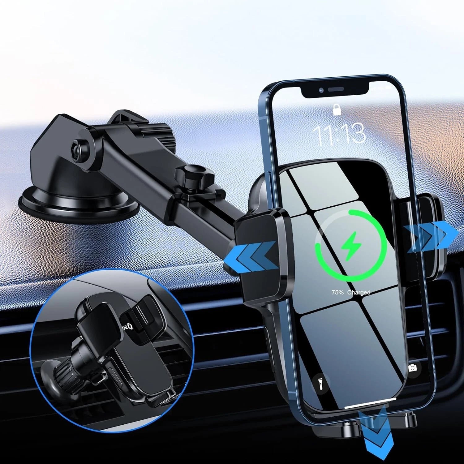 SONRU Wireless Car Charger 15W Fast Charging Phone Holder Mount WP20-C NEW